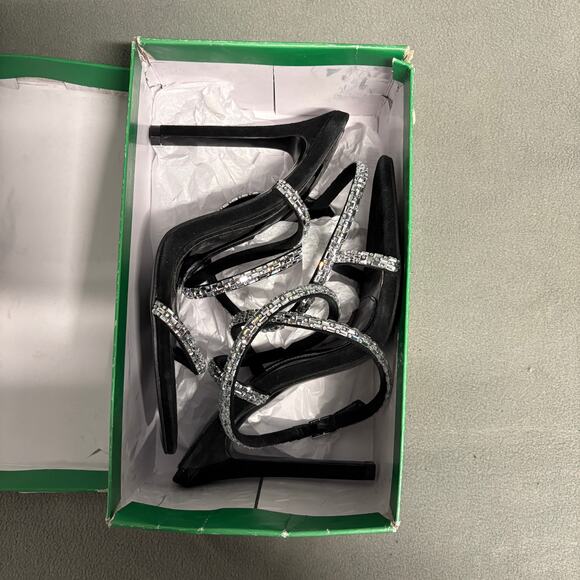 JLO Jennifer Lopez  xREVOLVE Star Sandal Heels in Black Size 8.5 - Picture 4 of 12